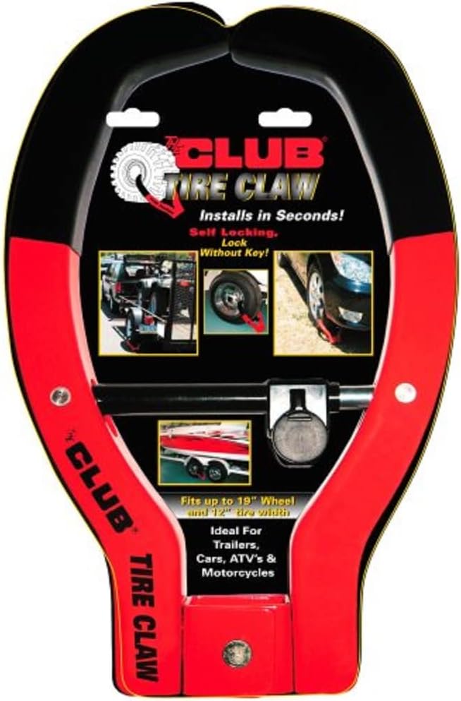 Winner International The Club 491 Tire Claw XL Security Device, red black