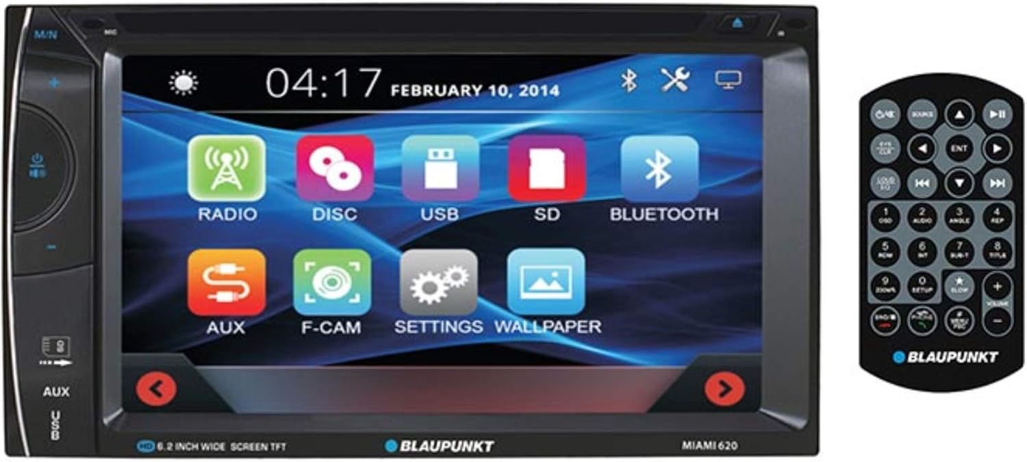 Blaupunkt MIAMI 620 6.2-inch Touch Screen Multimedia Car Stereo Receiver with Bluetooth and Remote Control