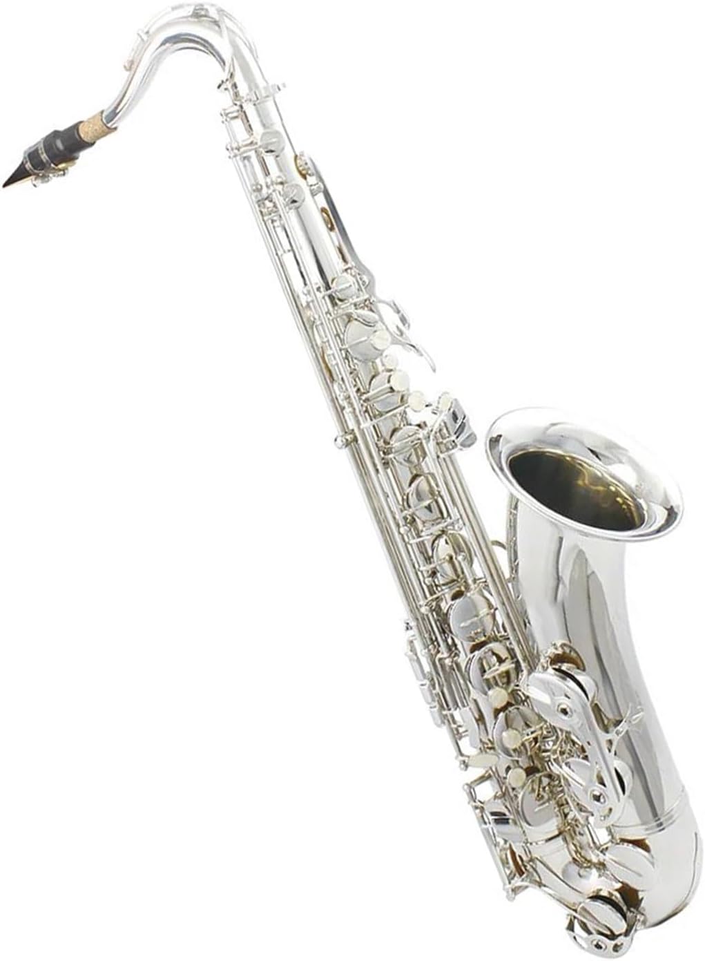 Silvery Tenor Saxophone Brass Saxophone Music Instrument Professional Woodwind Instrument With Accessories