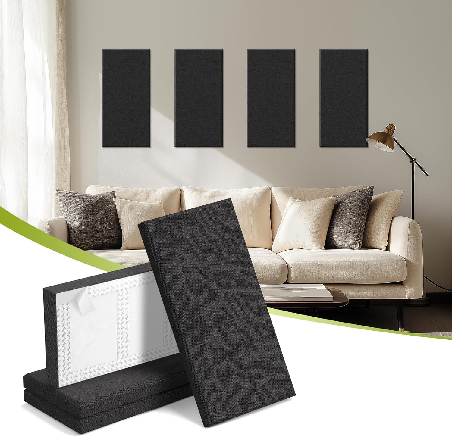 4 PCS Acoustic Wall Panels, 23.6