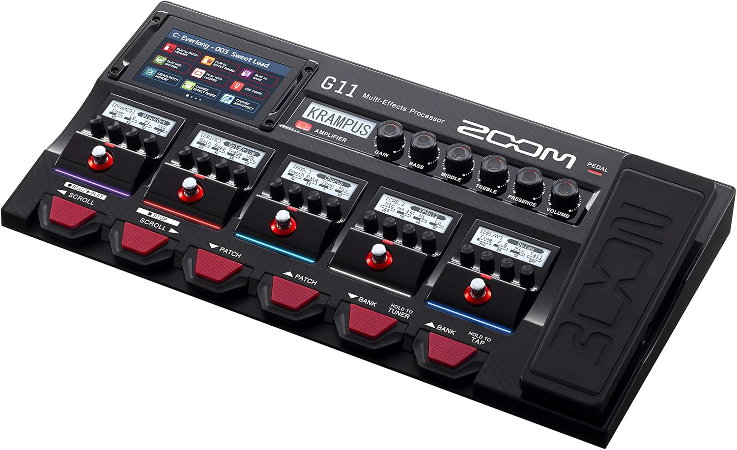 Zoom G11 Guitar Multi-Effects Processor with Expression Pedal, with Touchscreen Interface, 100+ Built in Effects, Amp Modeling, IR, Looper, Audio Interface for Direct Recording to Computer