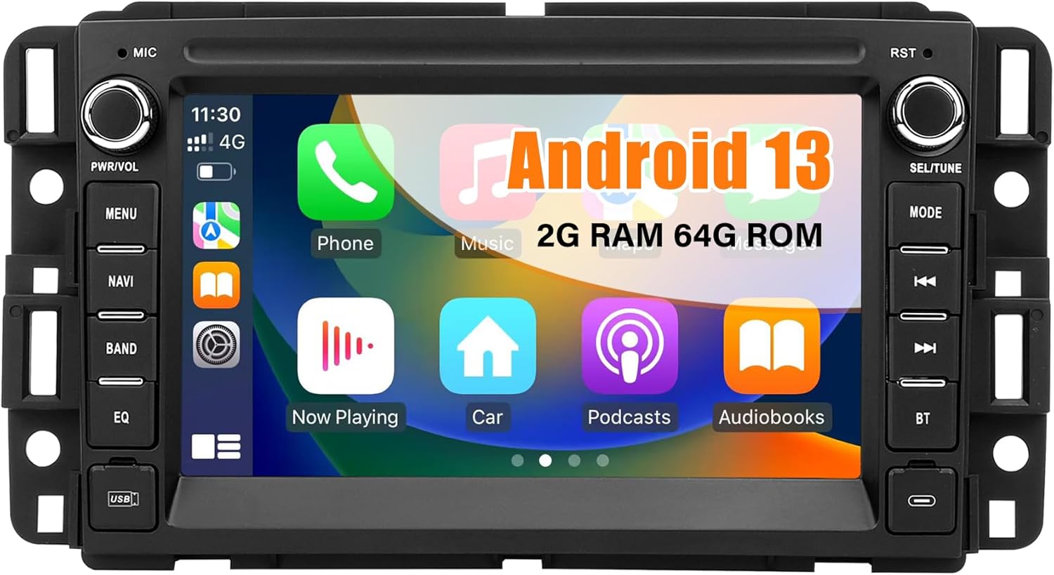 for Chevrolet Chevy Silverado Tahoe GMC Sierra Yukon Car Stereo Radio, Android 13 2GB + 64GB with Wireless CarPlay Android Auto Bluetooth GPS Navigation WiFi SWC Head Unit, 7 Inch IPS HD Touchscreen