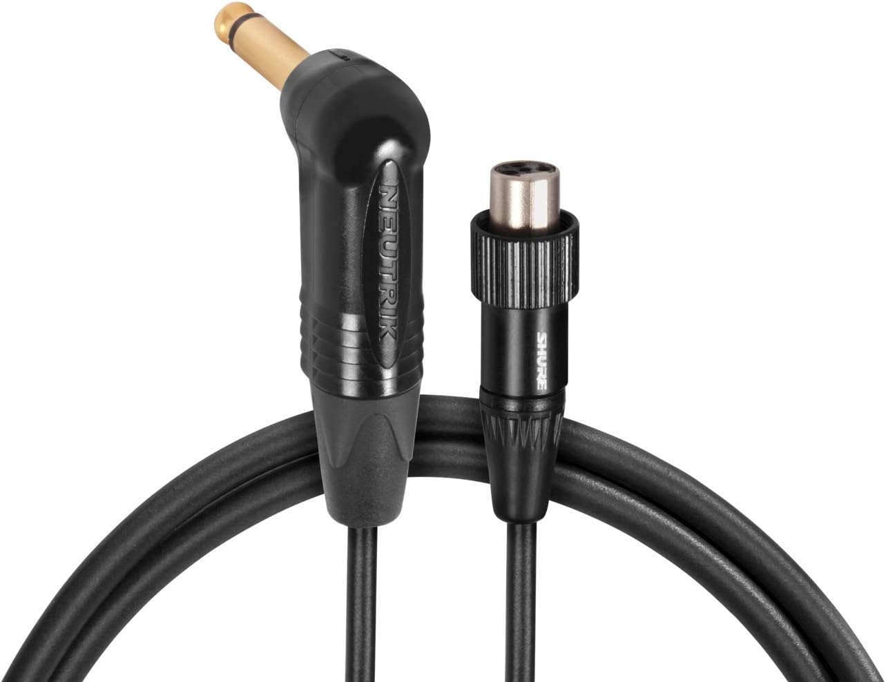 Shure GLXD16+ Dual Band Pro Digital Wireless System - Perfect for Guitar and Bass - 12-Hour Battery & WA307 3’ Premium Guitar Cable, with Right Angle ¼ Inch Neutrik Connector