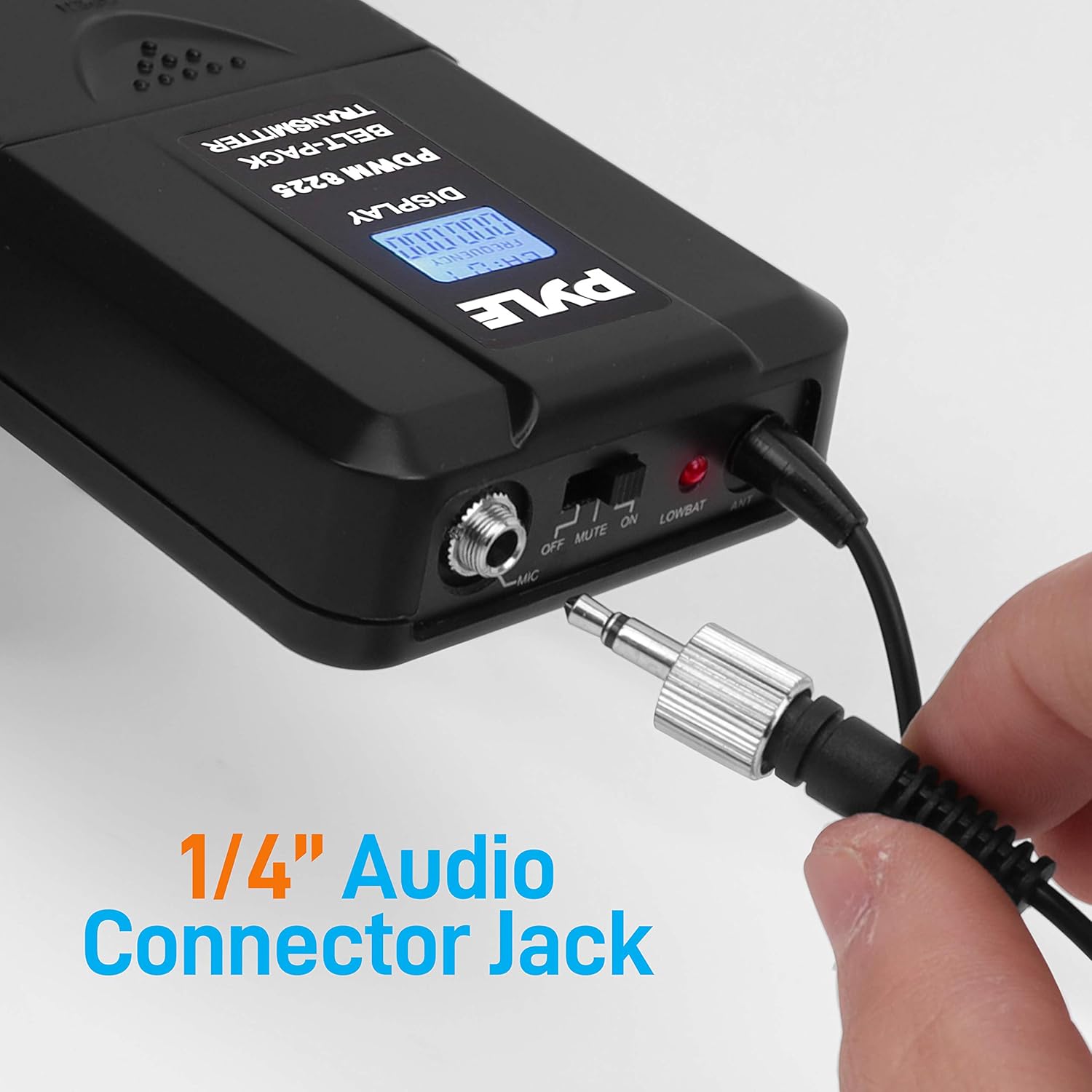 Pyle Professional 8 Channel UHF Wireless Microphone & Receiver System 4 Handheld Mics Belt Packs Transmitters Headsets &Lavalier Lapel Mics RF&AF Radio/Audio Frequency Digital Display(PDWM8225),Black