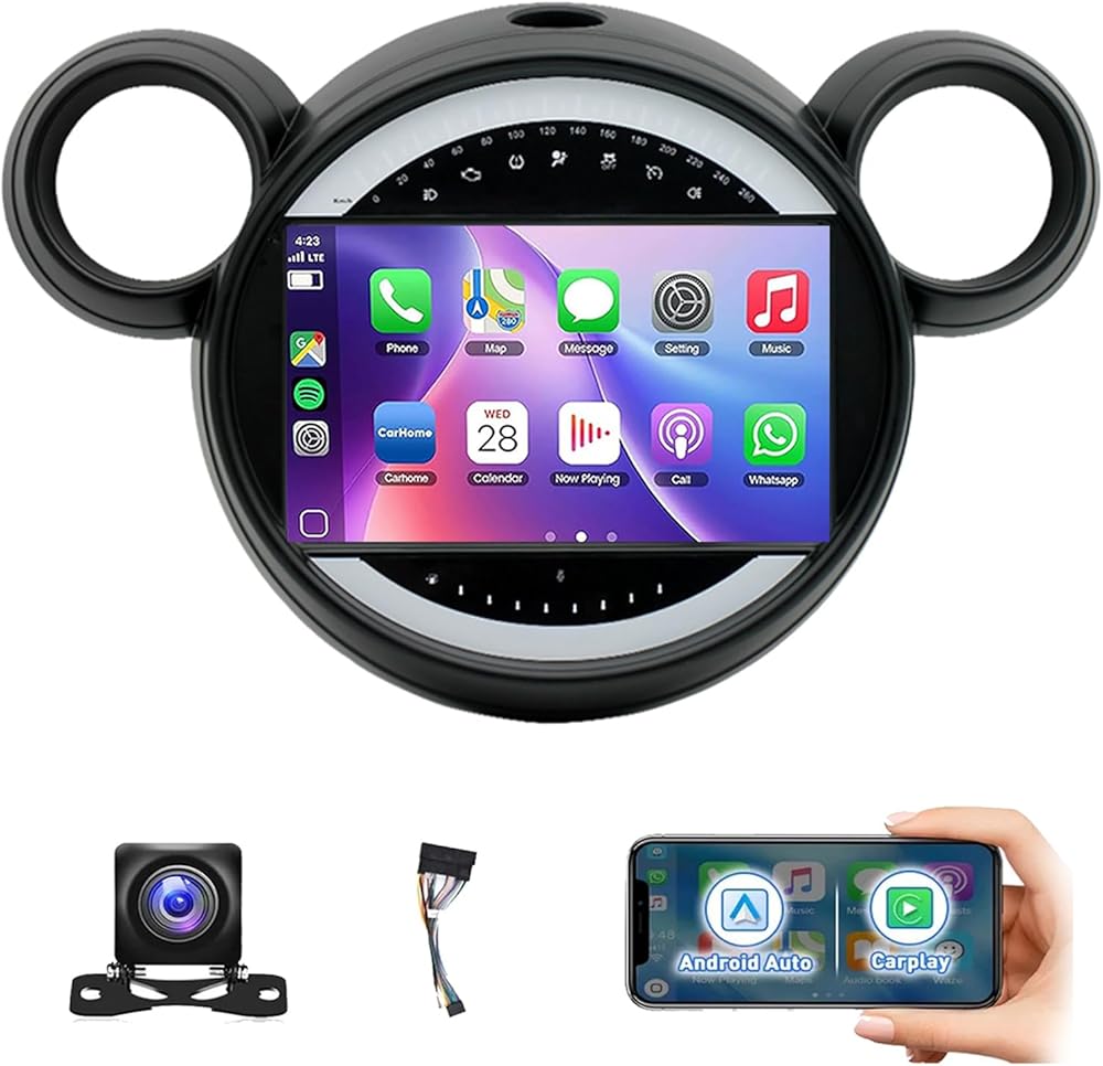 Car Radio Stereo for Mini Cooper Countryman R61 R62 Paceman 2010 2011 2012 2013 2014 2015 2016 with Wireless CarPlay Android Auto,9 ''Touch Screen Stereo for Mini Cooper GPS BT AHD Backup Camera-2+32G