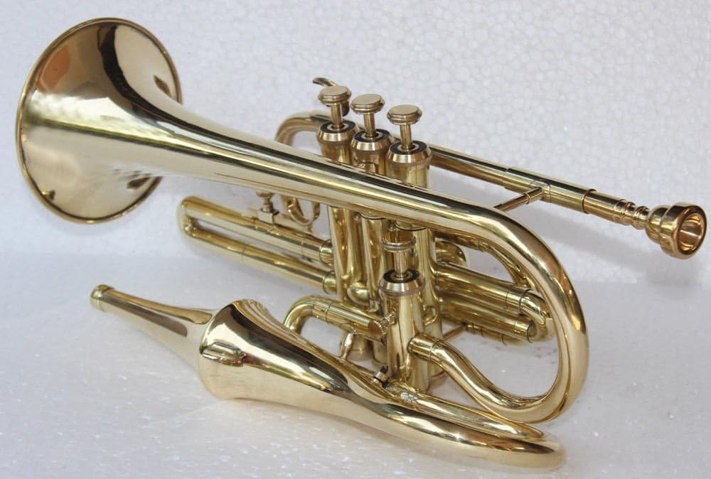 Shreyas Stylish And High Grade 4 Valve Cornet With Mute Bag Along With A Mouth Piece