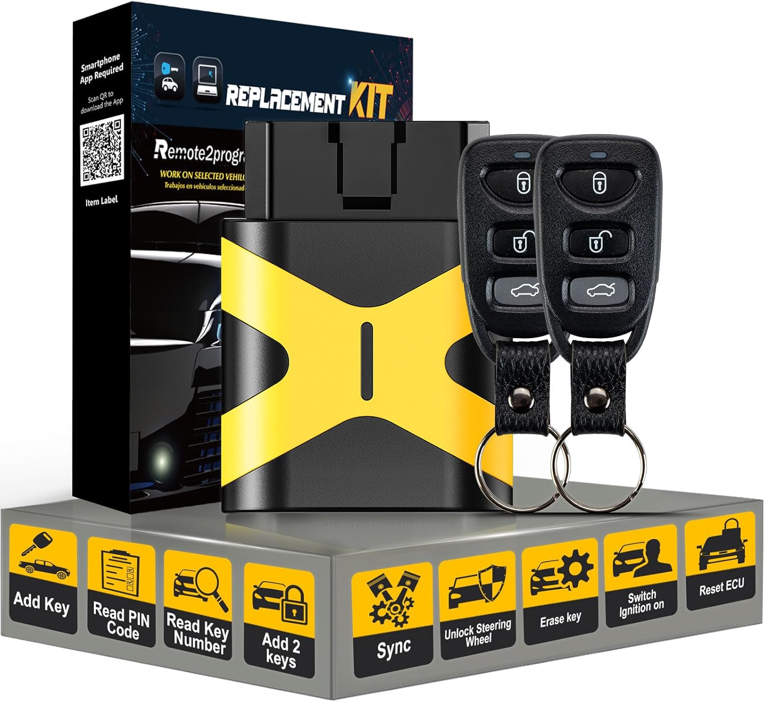 2PCS Keyless Entry Remote Control fit for 2011-2016 Hyunndai Elantra Sedan 4 Button Car Key Kit with FCC: OSLOAK-360T