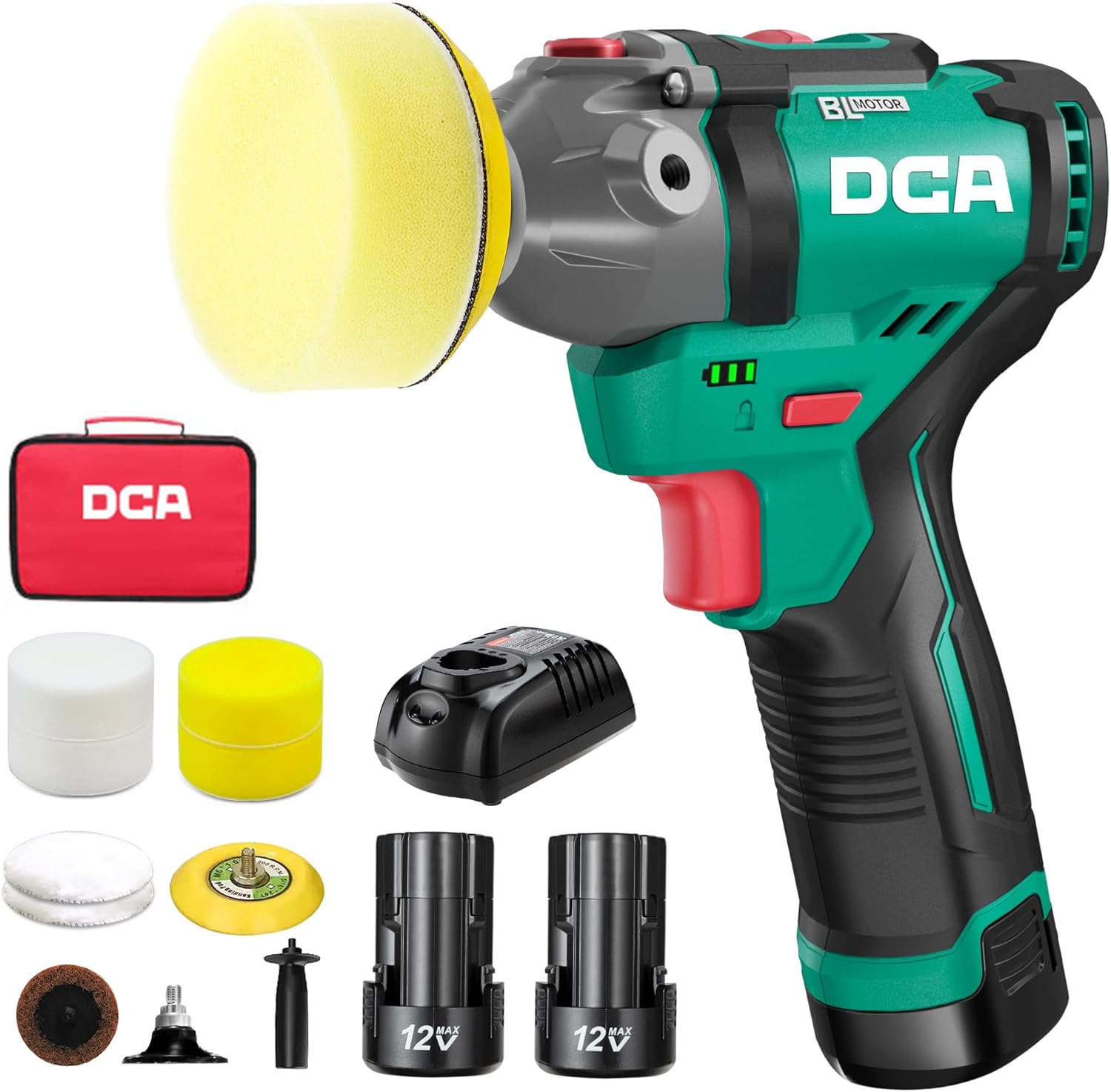 DCA 12V Cordless Buffer Polisher, 3