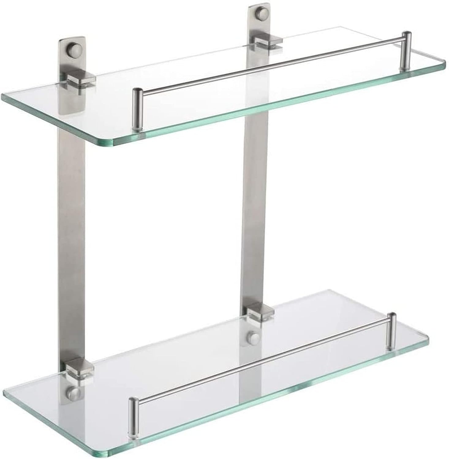 Bathroom Shelf Home Wall-Mount Storage Racks Corner Shower Shelf Creative Seamless Towel Rack Stainless Steel Glass Storages Holder Multifunction Bathroom Acces