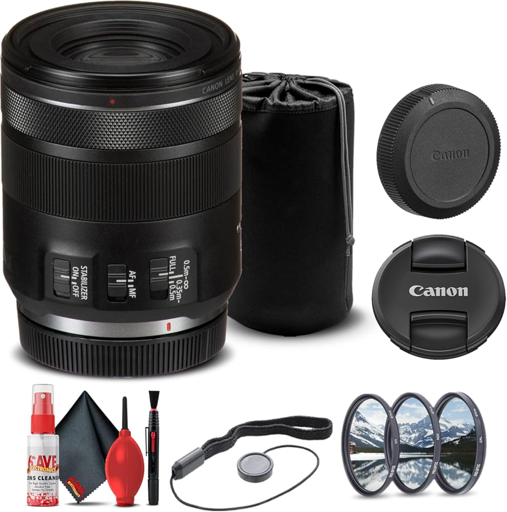 Canon RF 85mm f/2 Macro is STM Lens (4234C002) + Filter Kit + Lens Pouch + Cap Keeper + Cleaning Kit + More (Renewed)