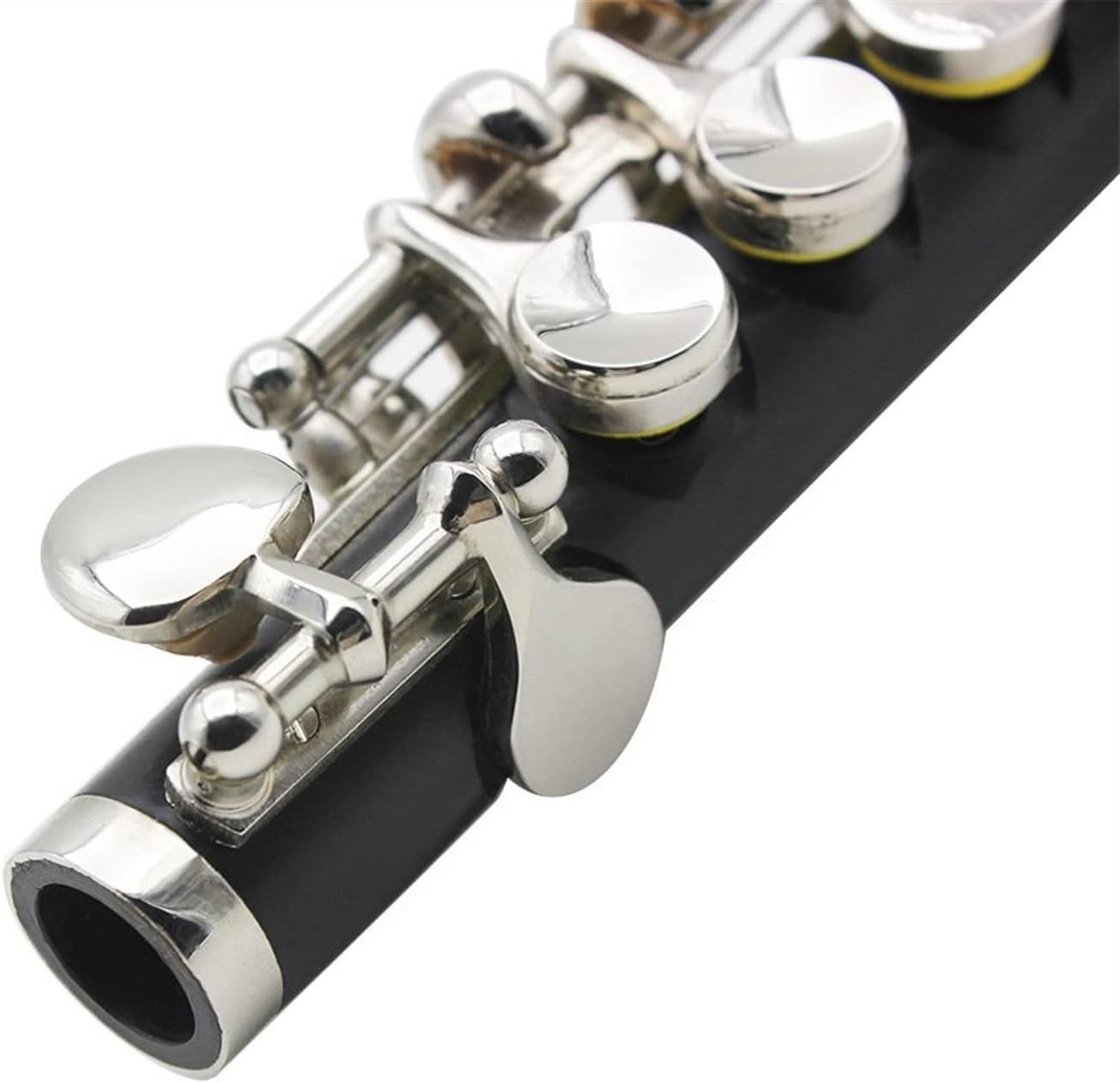 16 Holes C Tone Piccolo Golden Silver E Key Cupronickel Body Piccolo Woodwind Instrument with Case Flutes (Color : Silver)