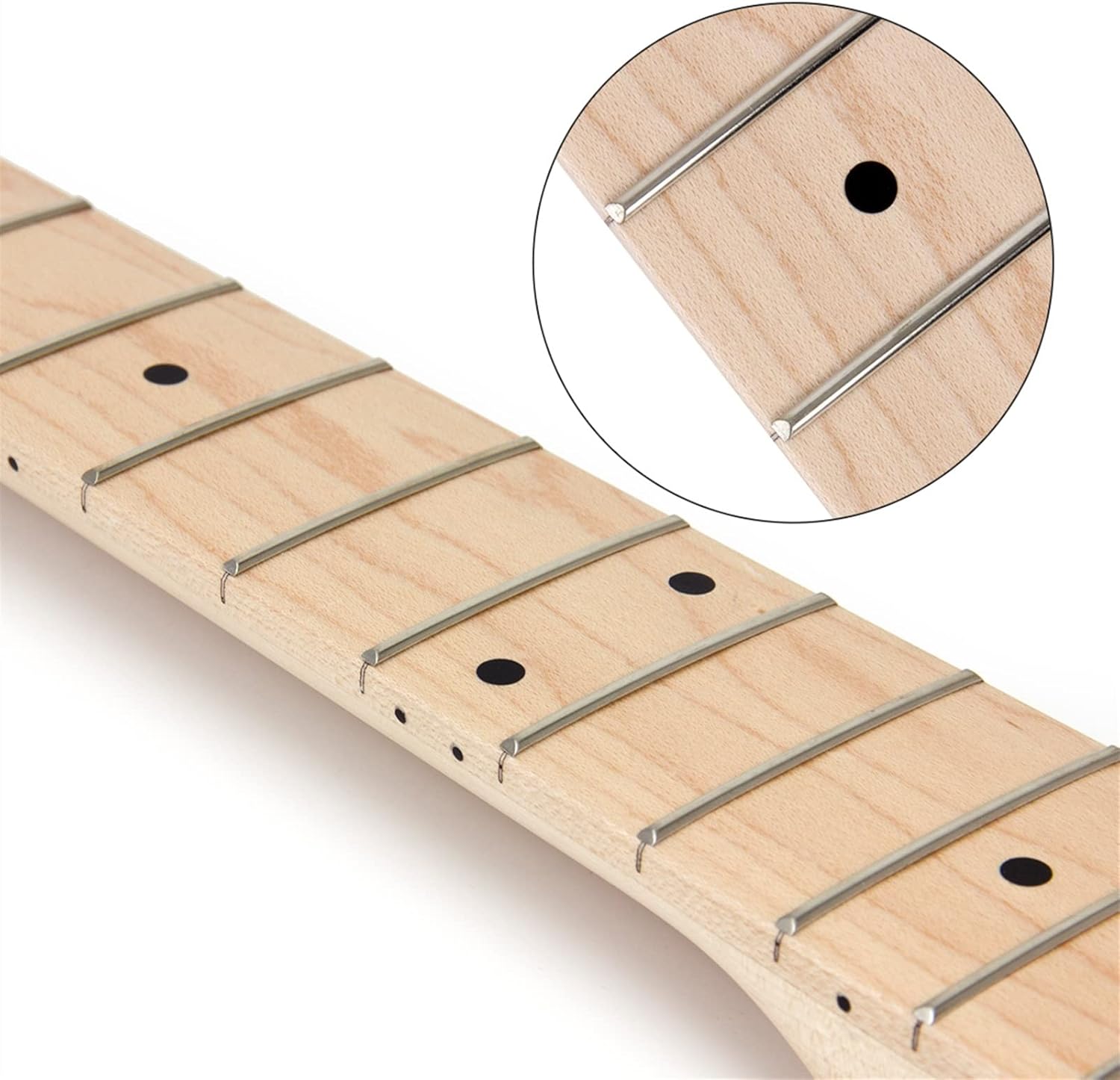 Electric Guitar Neck 4 String Maple for Bass 21 Frets Bolt On 38 Mm Nut Nature Satin Unfinished Guitar Neck (Color : Maple Fretboard)