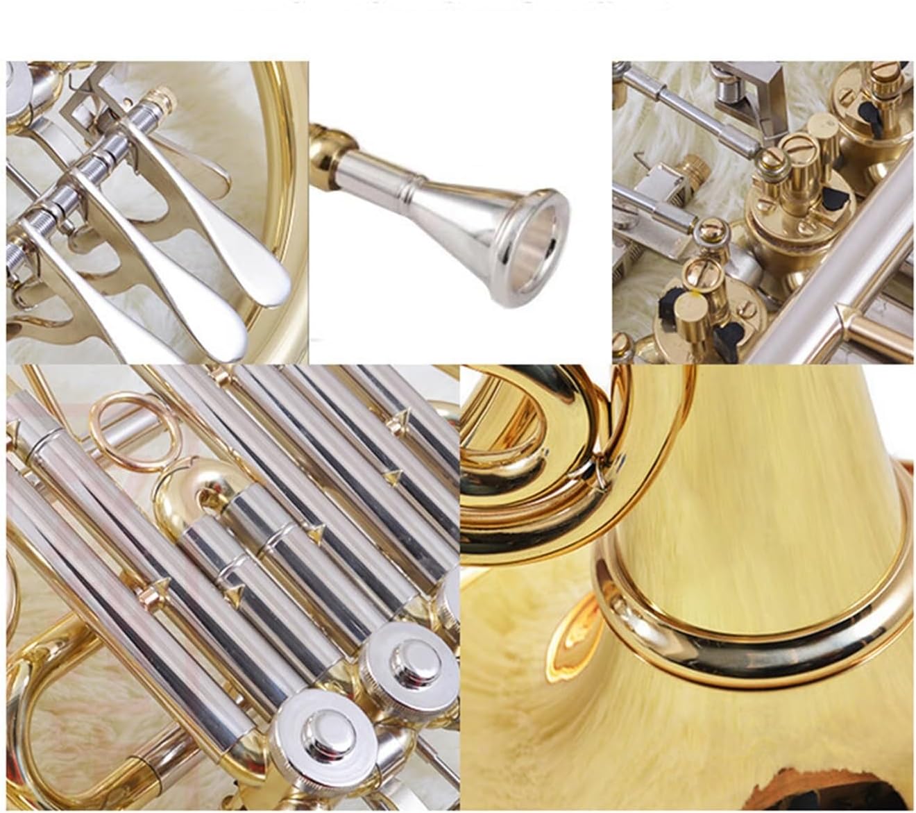 Brass French Horn French Horn Instrument B Flat Removable French Horn Four-button B Flat/F Single French Horn