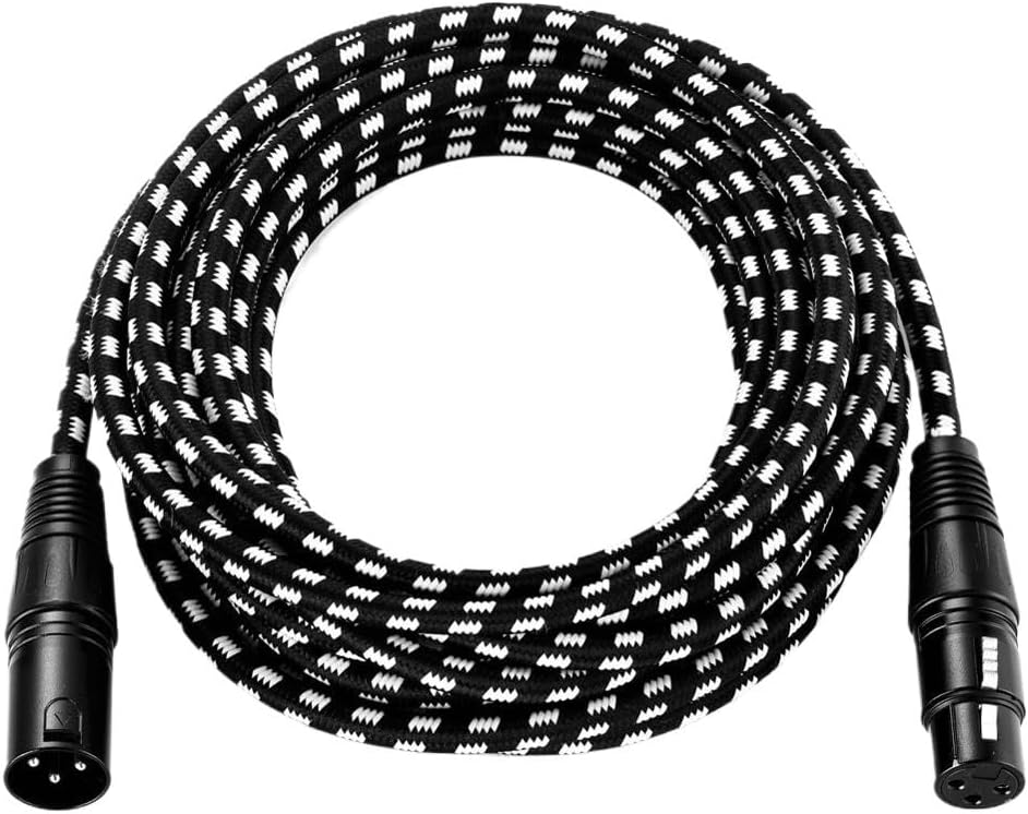 Fabric Braided XLR Cable Male to Female M/F 3pin Ja-ck Multi-Shielding OFC Copper for Mic Mixer 1m 2m 300cm 5m 10m 15m 20m(20m)