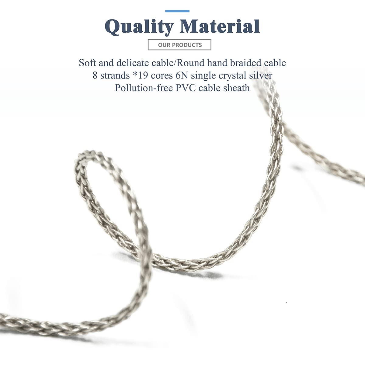 6N Single Crystal Silver Upgrade Headphones Cable 4Pin XLR/2.5mm/4.4mm Balance Headphone Upgrade Cable for Focal utopia (2.5mm Plug)