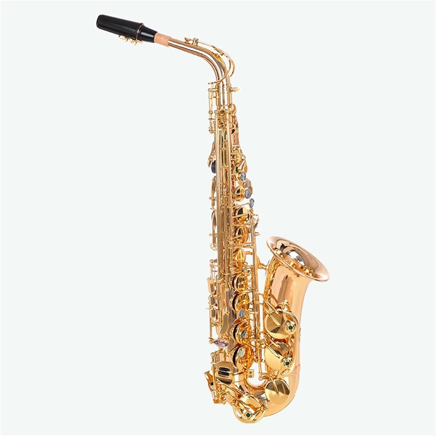 Tune Alto Saxophone Phosphorus Copper Rose Gold Lacquer Pearl Button E Flat Alto Sax Musical Instrument with Case Student Saxophone (Color : Gold Copper Material)
