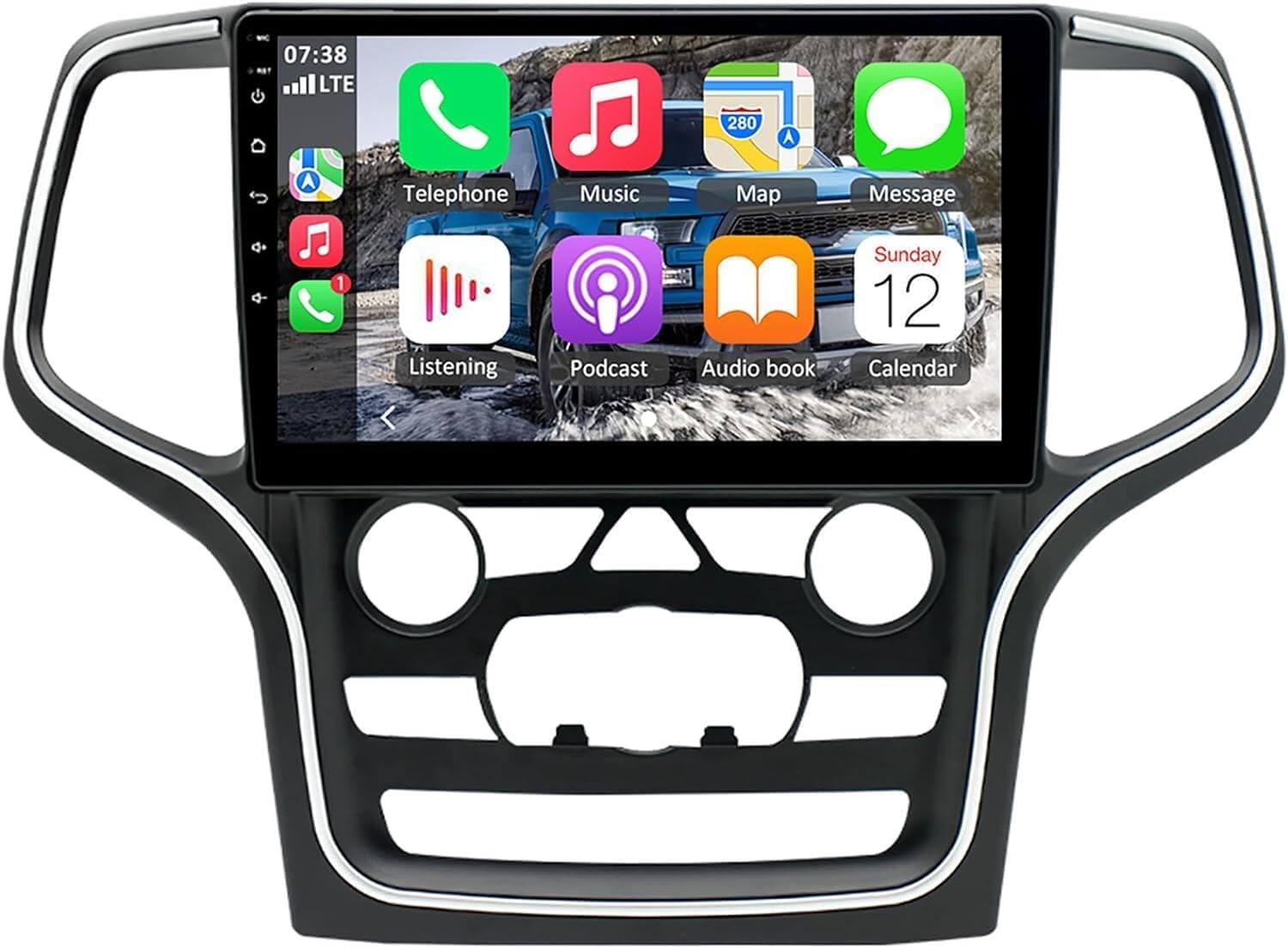 Double Din Car Stereo Radio with Wireless CarPlay & Android Auto fits for Jeep Grand Cherokee 2014-2022, 10 Touchscreen Android 13 Player Radio with Backup Camera,Bluetooth,WiFi,GPS,FM Radio,2G+32G