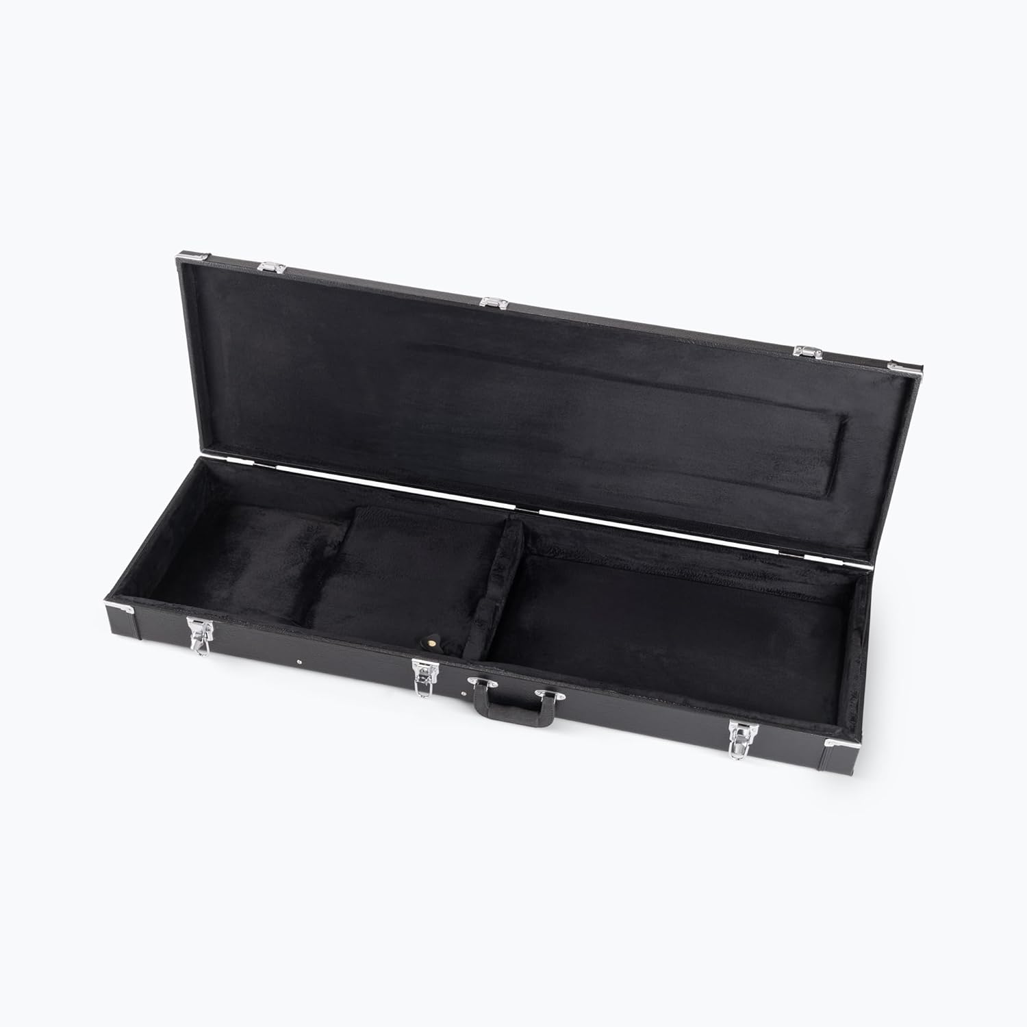 OnStage GCB6000B Hardshell Bass Guitar Case (Solid-Body Instrument Protection, Storage, Transportation, Moisture-Resistant, Velvet Lining, Accessory Compartment, Chrome-Plated Hardware, Hard, Black)