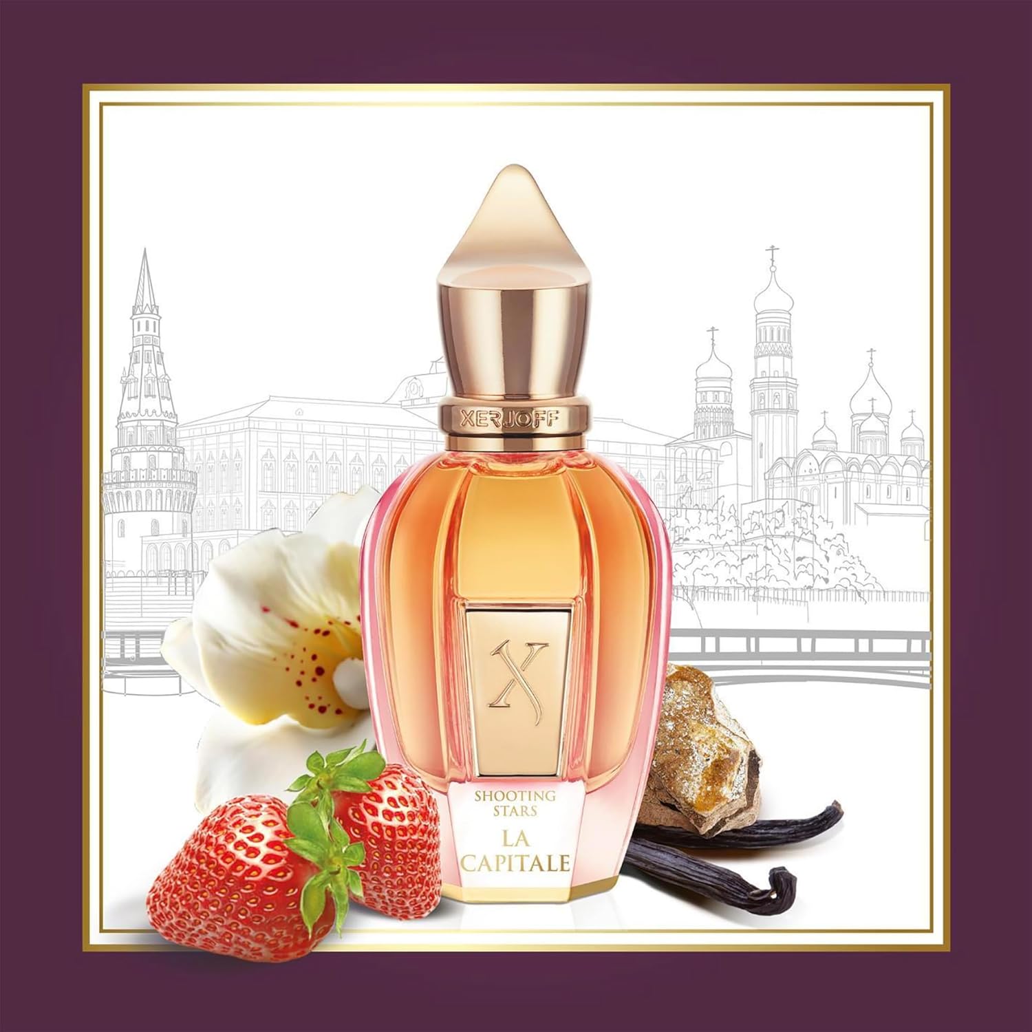 Xerjoff La Capitale Parfum, 50ml / 1.7 fl oz – Gourmand Amber Unisex Perfume (Strawberry, Leather, Vanilla)