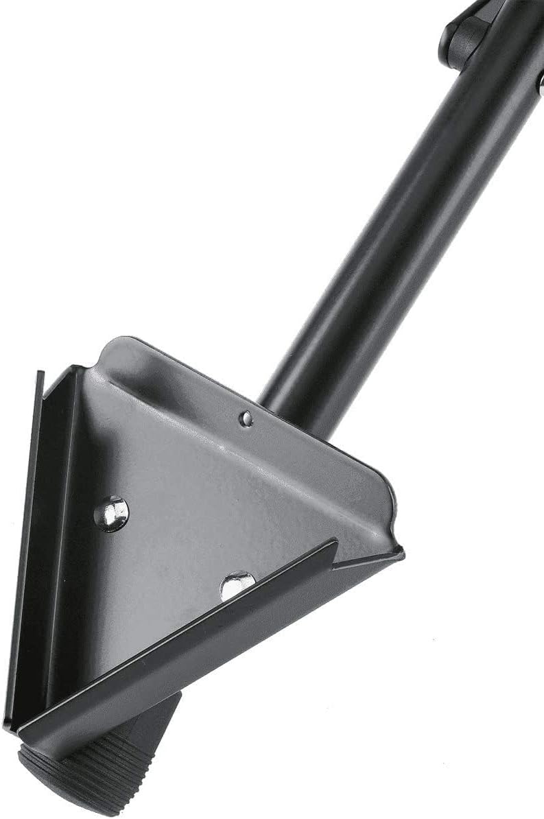 K&M Konig & Meyer 14100.011.55 Double Bass Stand | Adjustable Height & Support Covered Arms | V-Shaped End Pin Base | Compact Fold | For String Bass/Acoustic Guitars | German Made Black