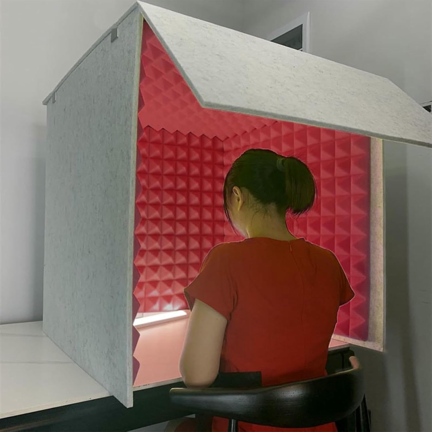 Microphone Isolation Screen Vocal Booth, Acoustic Recording Soundproof Booth, Sound-Absorbing Podcasting, Singing, Broadcasting