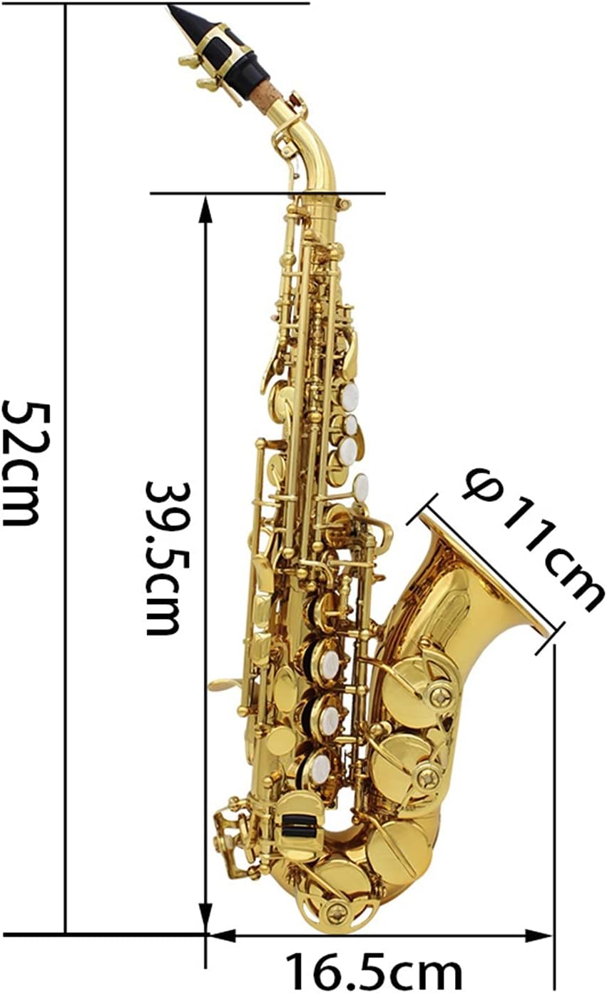 Brass Gold and Silver Sax Carve Pattern Bb Bend Althorn Saxophone Saxophone Sax Pearl White Shell Buttons Wind Instruments Student Saxophone (Color : Gold)