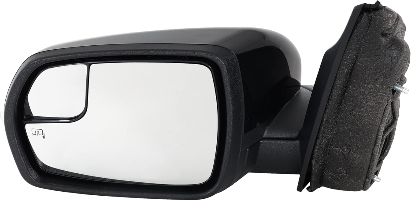 Kool Vue Driver Side Power Heated Mirror for Ford Edge 2015-2018 With Signal Light, Spotter Glass & Puddle Lamp; Without Memory Paintable Build Date To May 3 2018