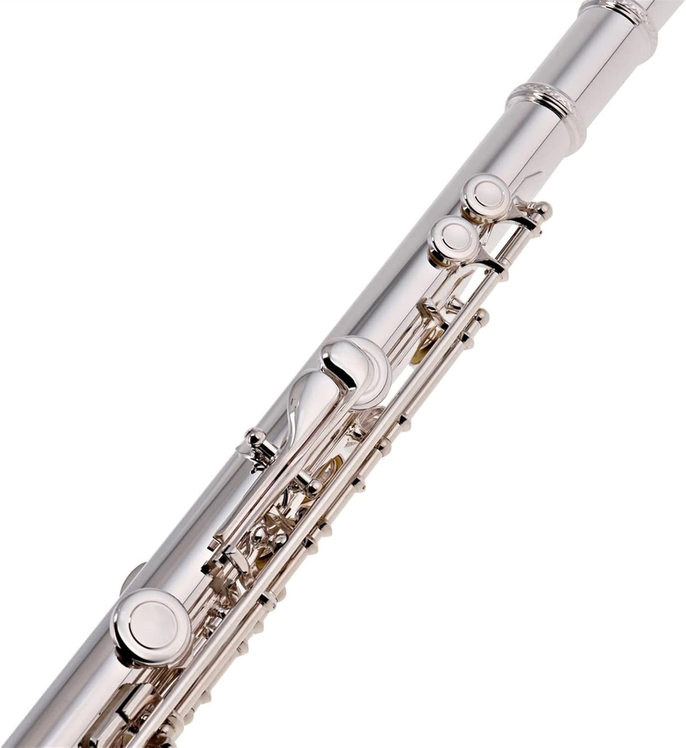 TSTS Flutes Musical Instrument Wind Instrument C Flute Split E Mechanism Offset G Silver Plated Flute with Case and Cover