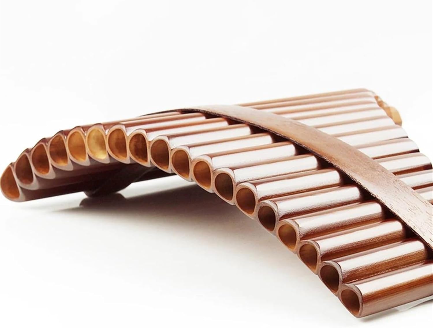 18 Pipes Brown Colour Pan Flute F Key Folk Musical Instruments Pan Woodwind Instrument Handmade Pan Pipes (Color : Left hand)