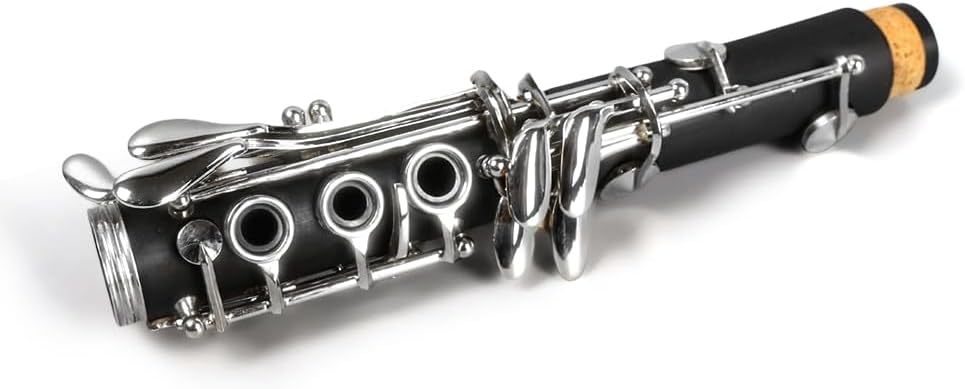 C-Flat Clarinet Silver Nickel Keys Woodwind Band & Orchestra Musical Instruments for Beginners Includes Case& Cleaning Kit Silver keys Orchestra Musical Instruments (01)