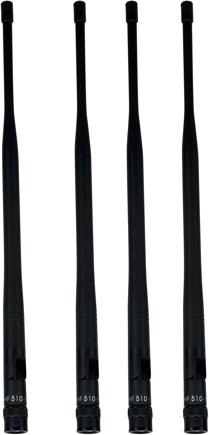 Rockville RWM90U Quad UHF Wireless Microphone System (4 Mics), LCD Display, Metal Casing, 467-491 MHz, 400 ft Range Indoor, Automatic Pairing, for Events and Performances