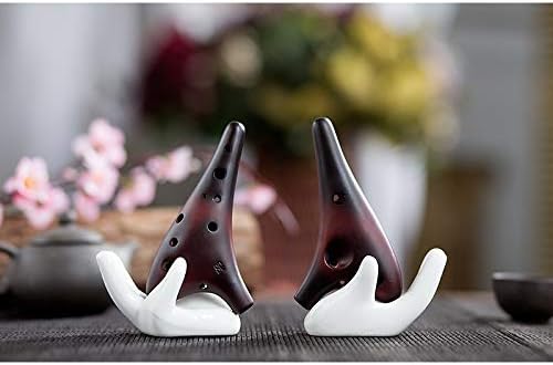 12 Holes Soprano C Ocarina Brown Burning Classic Ocarina Music Instrument Smooth Appearance Woodwind Instrument Flute(Ocarina)