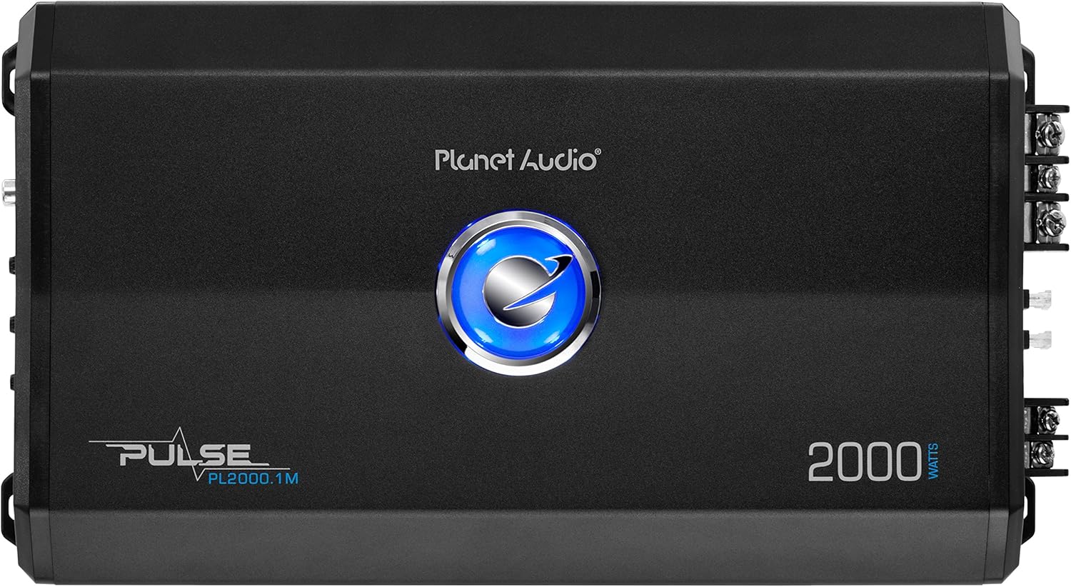Planet Audio PL2000.1M Monoblock Car Amplifier - 2000 High Output, Low/High Level Inputs, Low Pass Crossover, MOSFET, Hook Up to Subwoofer for Bass
