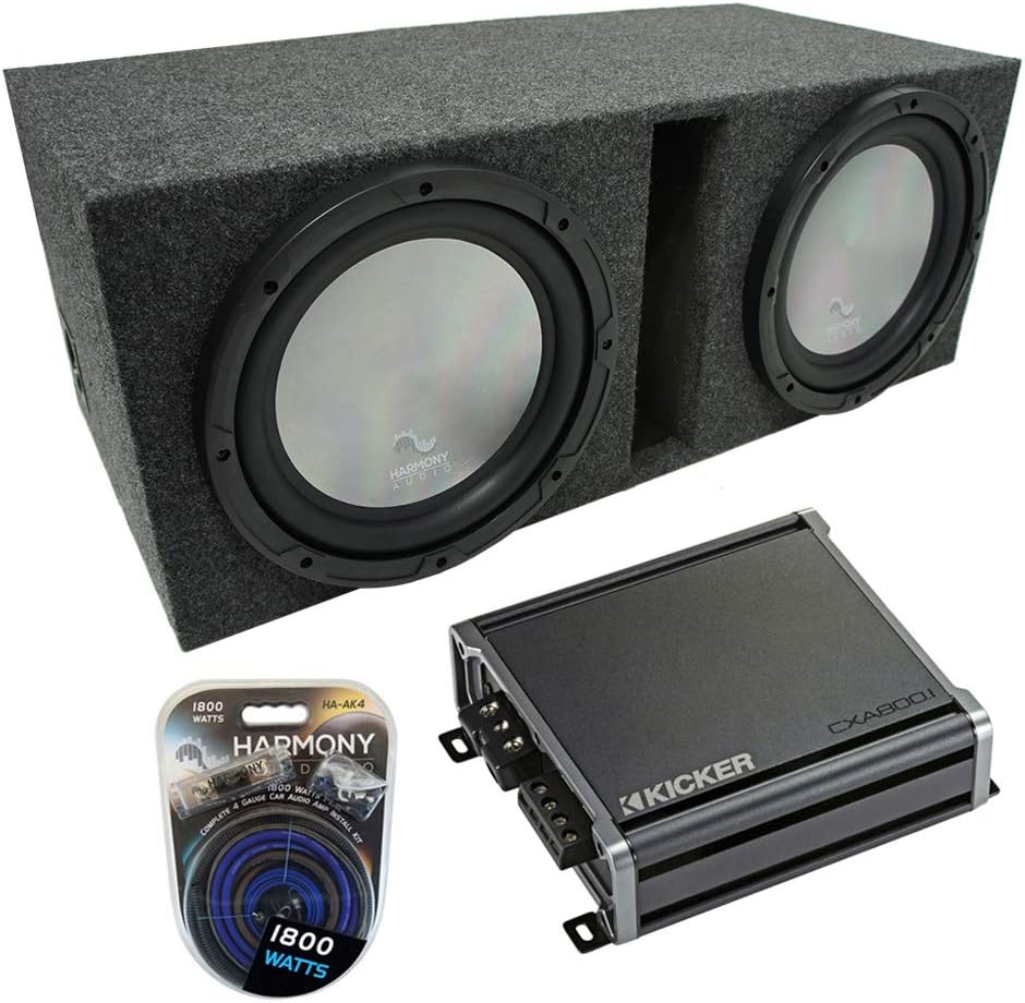 Harmony Audio A122 Bundle with Universal Car Stereo Vented Port Dual 12