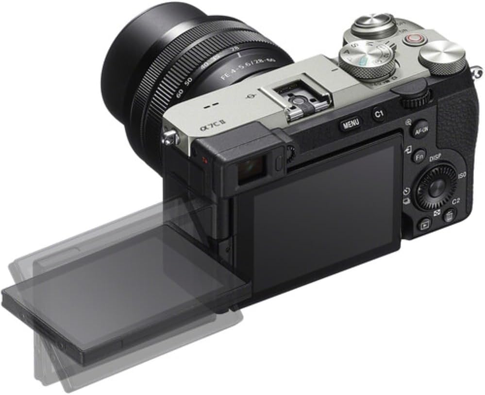 Sony a7C II Mirrorless Camera with 28-60mm Lens | Silver Bundle with 64GB Memory Card + 40.5mm UV Filter + 5-Piece Camera Cleaning Kit + Battery Charger + Cloth + Camera Case (7 Items)