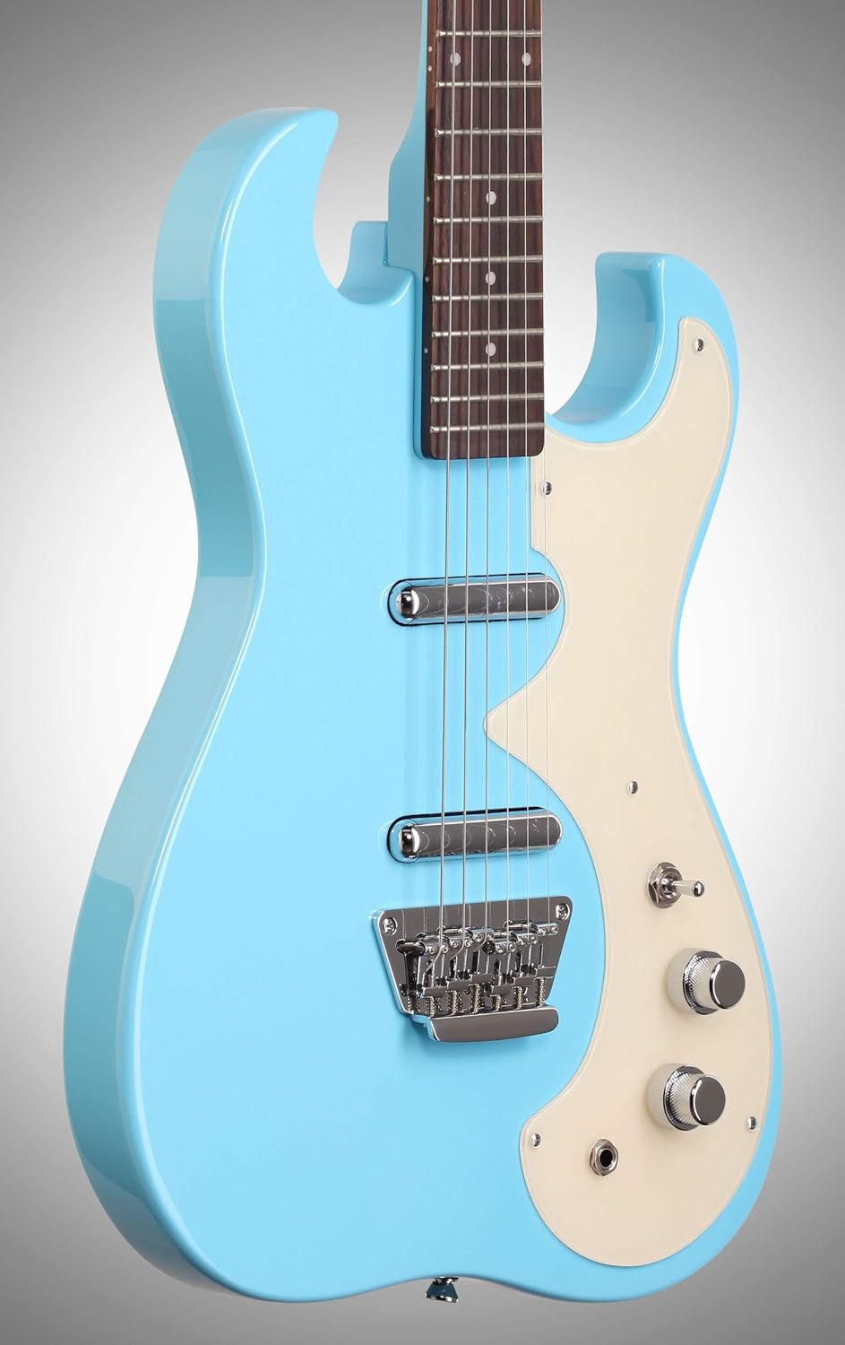 Silvertone Classic 1449-BDLB Solid-Body Electric Guitar, Daphne Light Blue