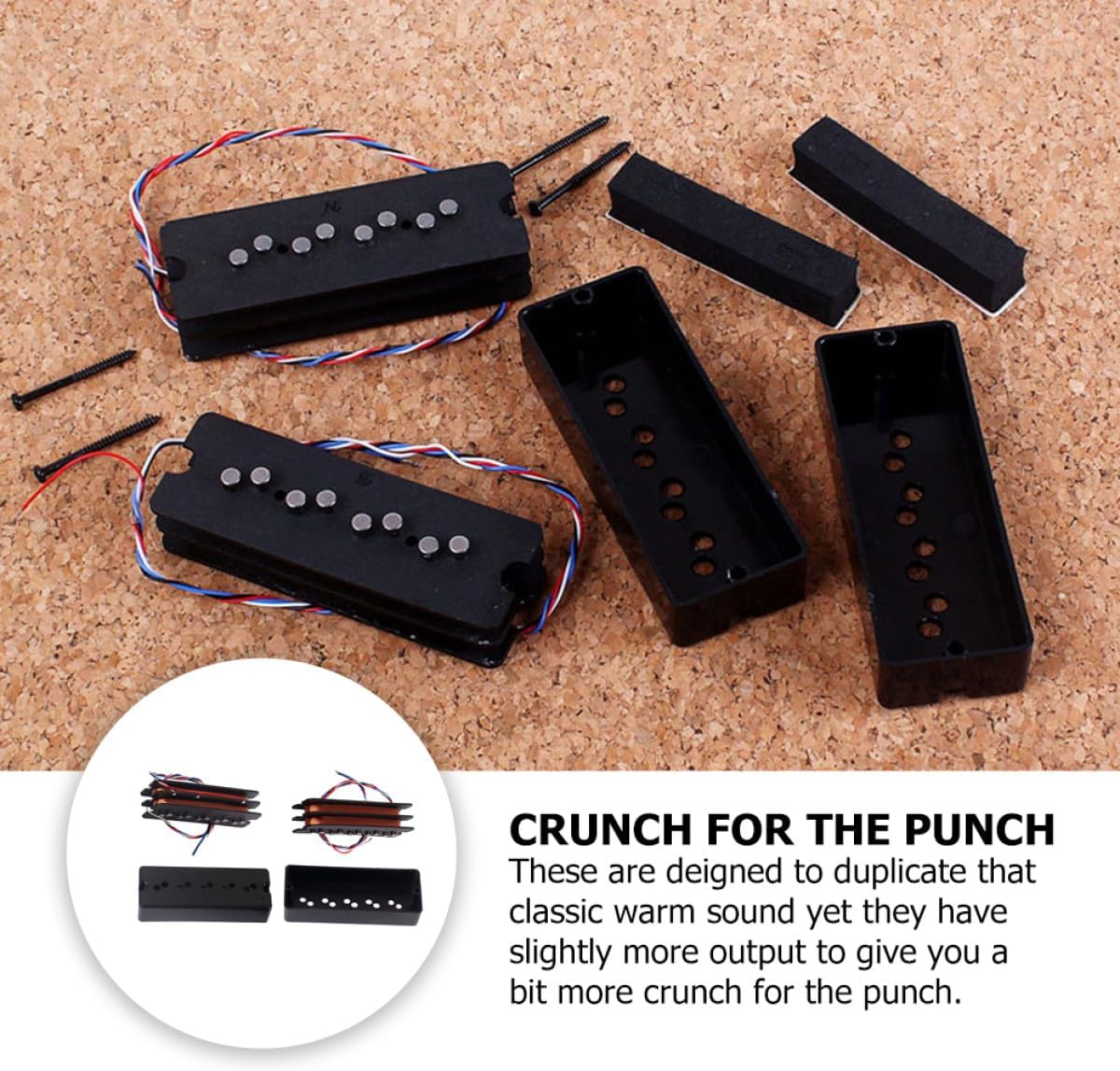 Double Layer Bass Humbucker Pickup Set Wax-potted Soapbar Design for Noise Reduction High Output with Sustain and Aggressive Harmonics Lightweight Guitar Replacement Parts