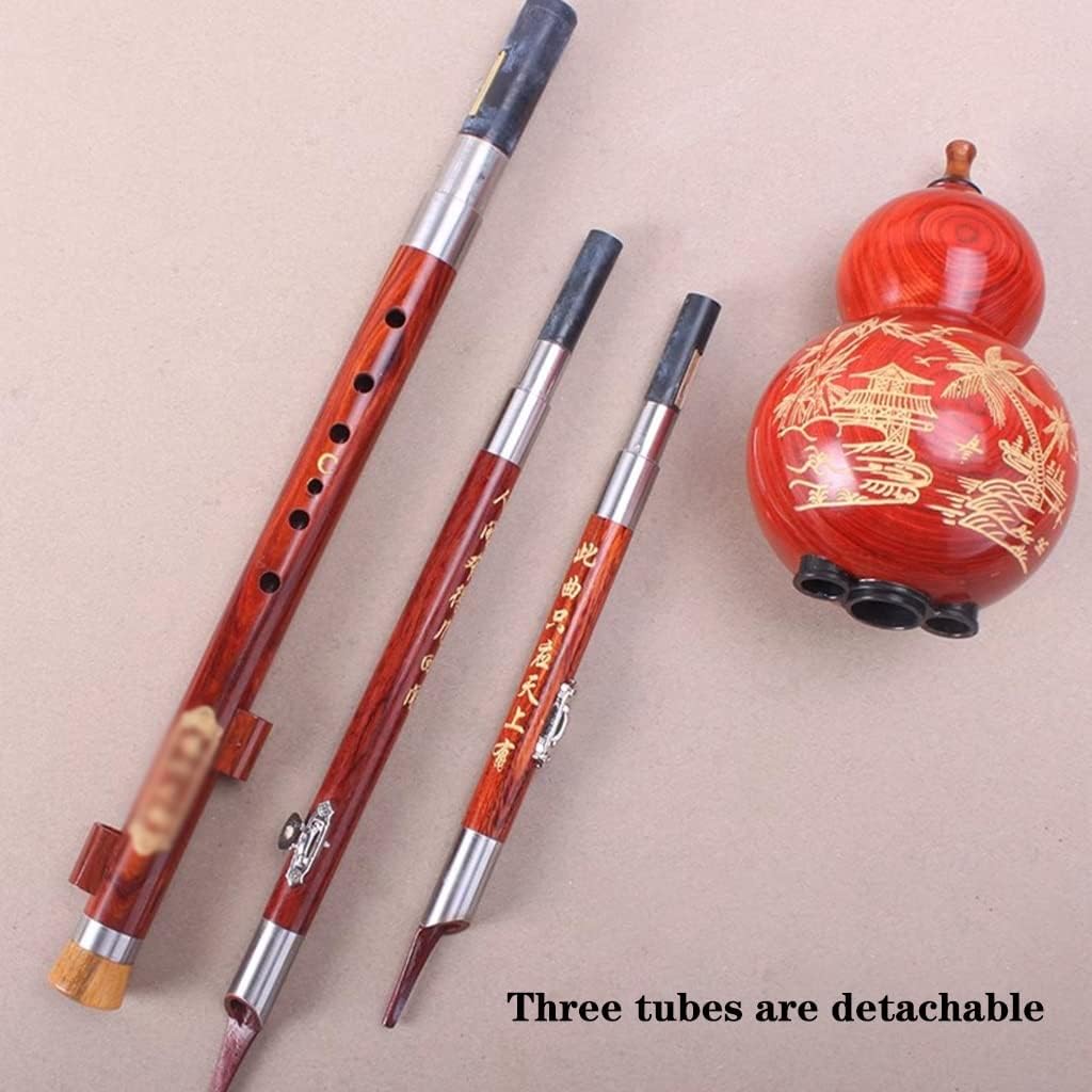 C Down B Key Hulusi Seven Hole Gourd Silk Playing Wind and Flute Instruments in The Choir Concert Hall Cucurbit Flute (Size : B-Flat)