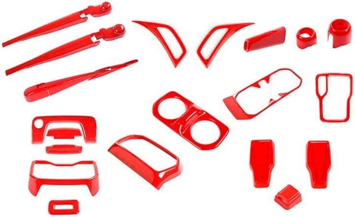 25 Pcs ABS Car Interior Parts Kits Decoration Stickers Trim Cover Decor Compatible with Jeep Wrangler JL 2018+ Car Interior Accessories