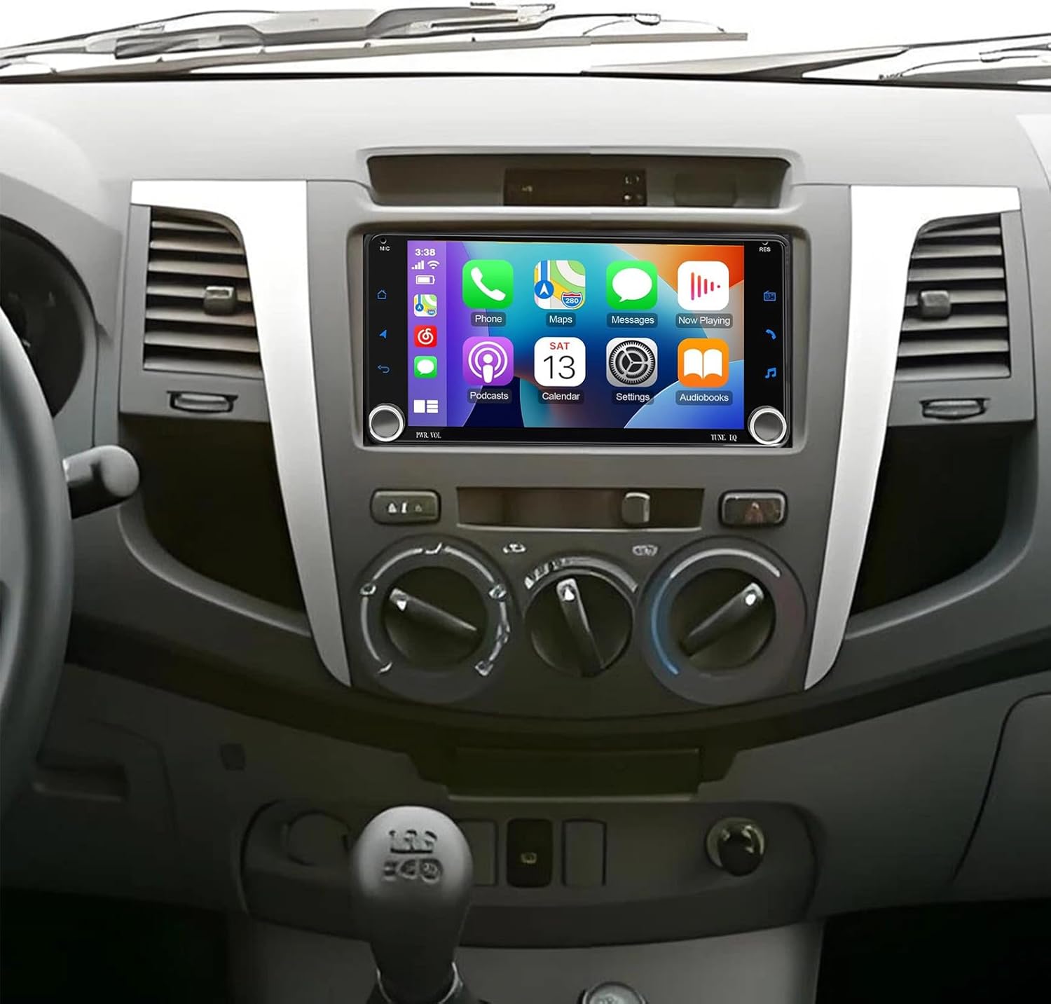 7 inch Touchscreen Car Stereo for Toyota Hilux 2001-2011, Android 13 Double Din Car Radio with Carplay & Android Auto in-Dash Navigation BT Mirror Link WiFi Backup Camera + Micphone 4+64G