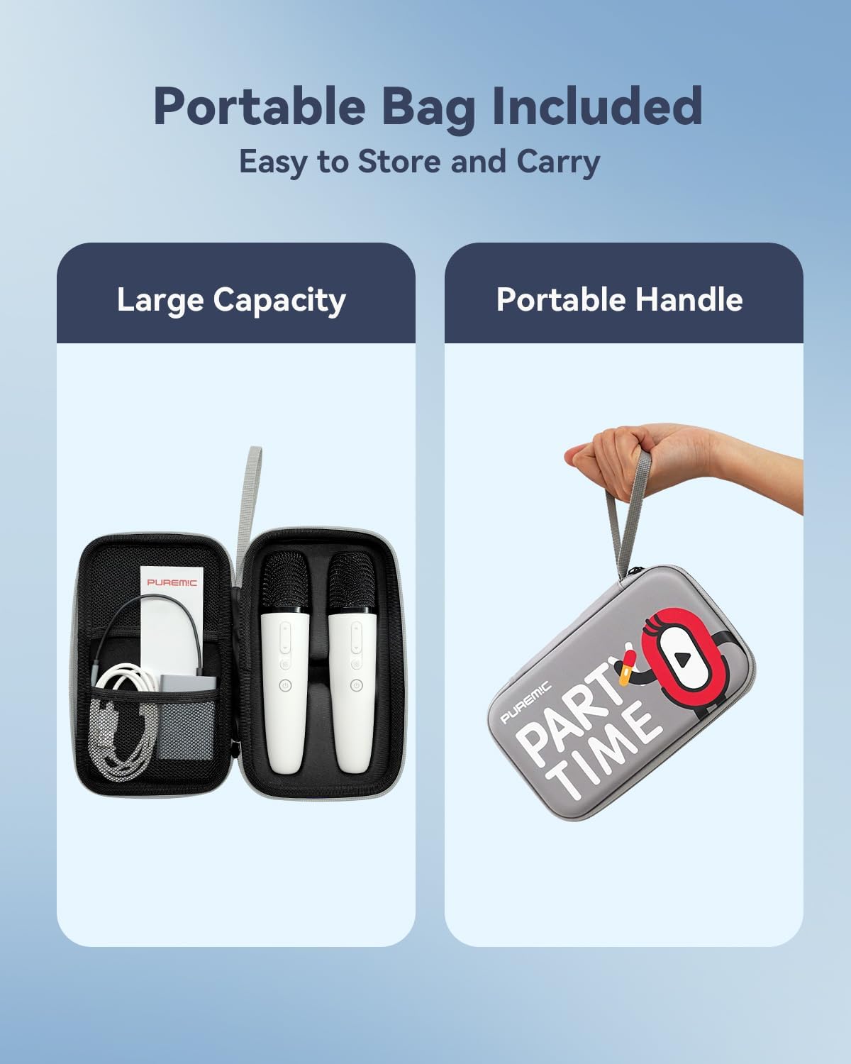 Tesla Karaoke Microphone for Tesla with Portable Case, Car Karaoke Microphone with USB A Receiver for Tesla Model Y/3/S/X, Wireless Singing Mic with 3.5mm Jack for Cars, Speakers, 2Mics