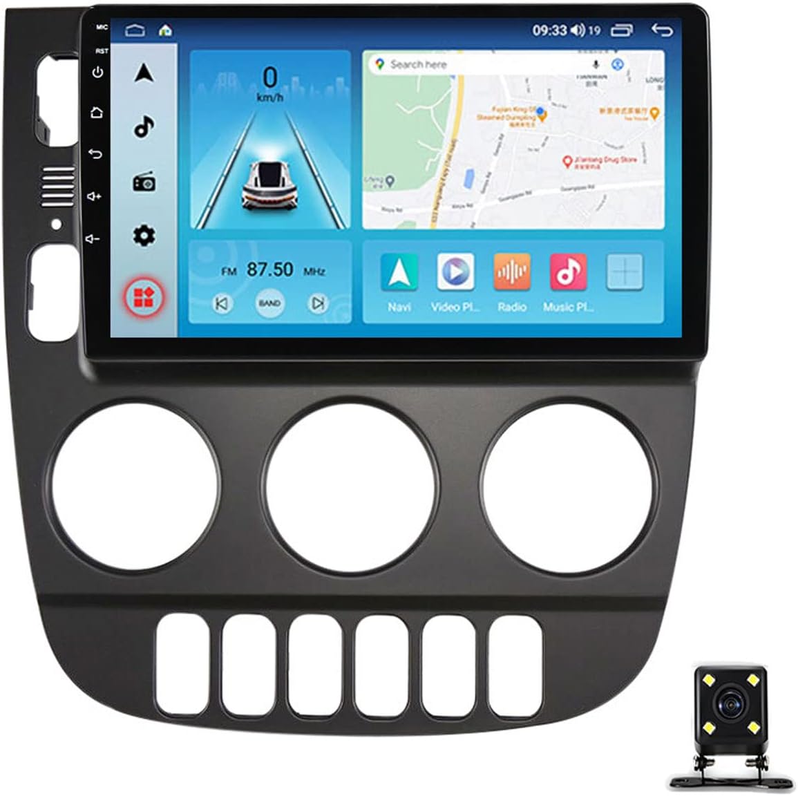 Double Din Car Stereo Audio Receiver with Backup Camera, 9 Inch Car Radio Touch Screen MP5 Player for Benz ML 350 (W163) 2001~2005 Support Carplay/Auto/Mirror Link/USB/DSP/FM