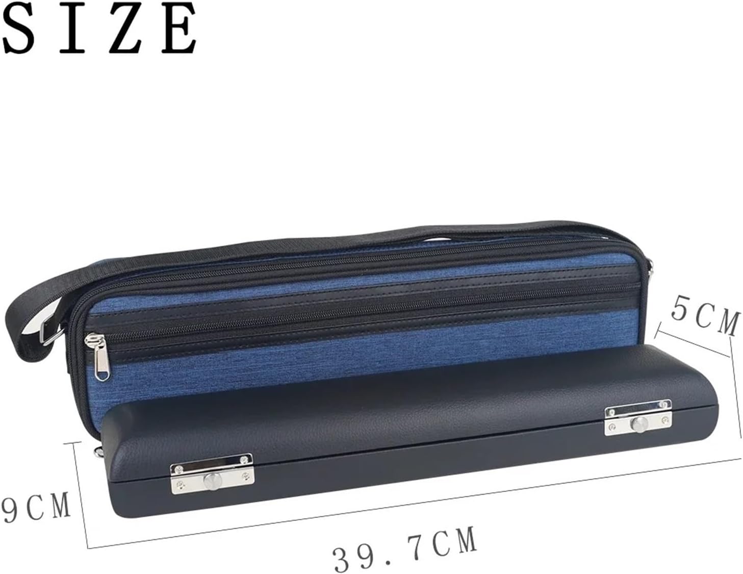 Flute Case Flute Case Portable 16 17 Holes Flute Oxford Storage Bag with Leather Case Professional Woodwind Instrument Parts Accessory for Flute(Light Grey)