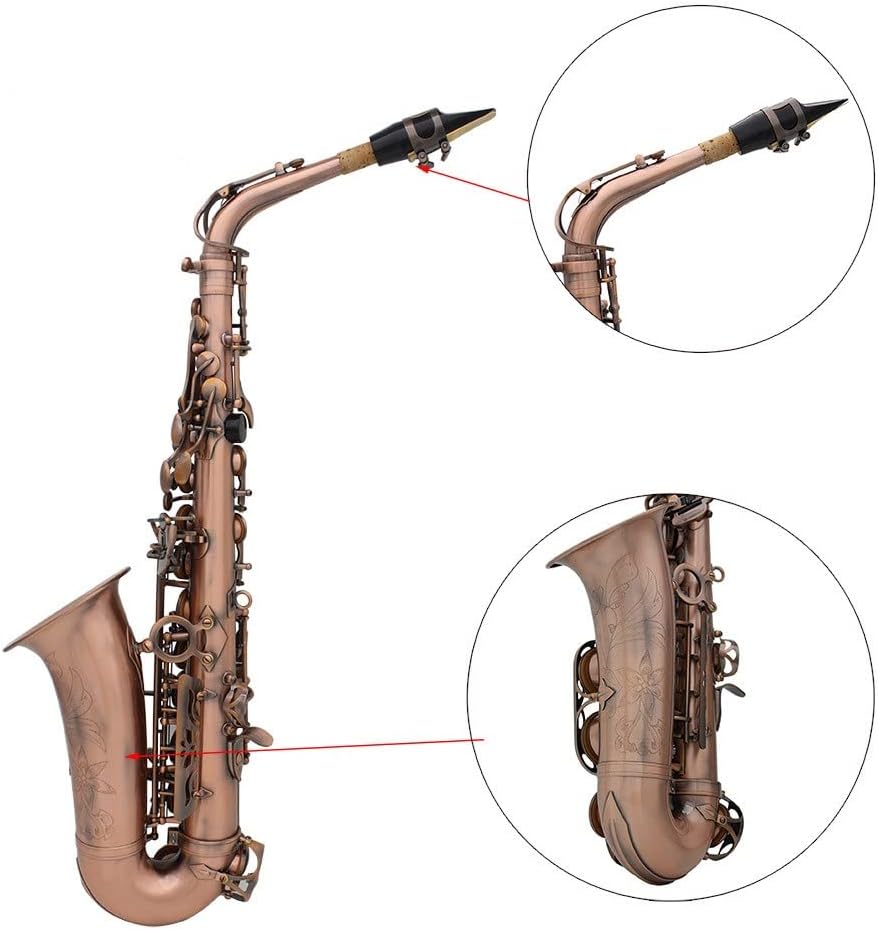 EB E-Flat Alto Saxophone Sax Abalone Shell Key Carve Pattern