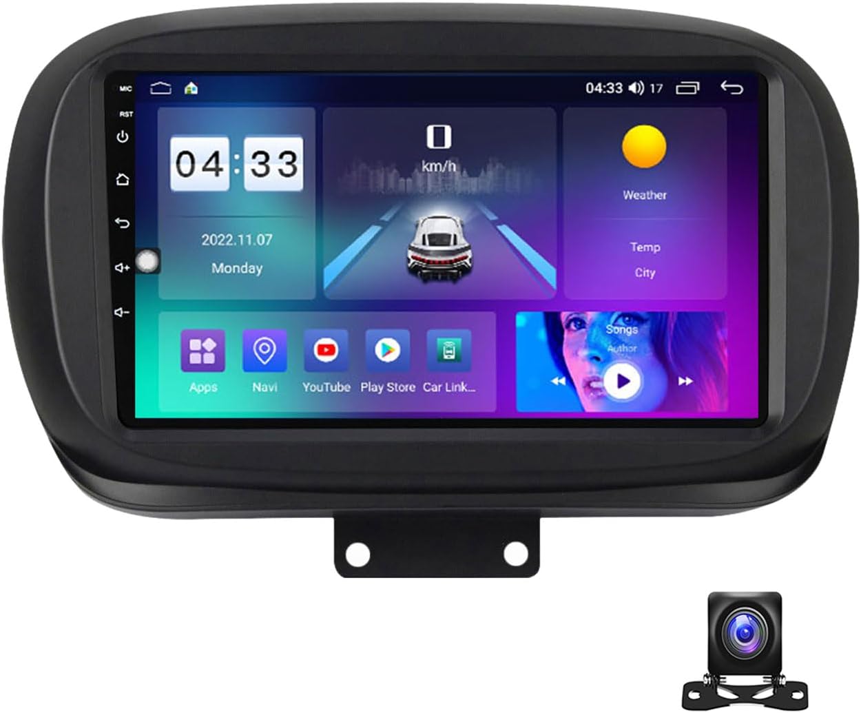 Android 12 Car Stereo 9 Inch Touch Screen Car Radio for Fiat 500X 2014~2020 Car Multimedia Navigation Support Carplay/Android Auto Mirror-Link DSP USB FM Steering Wheel Control,M600s