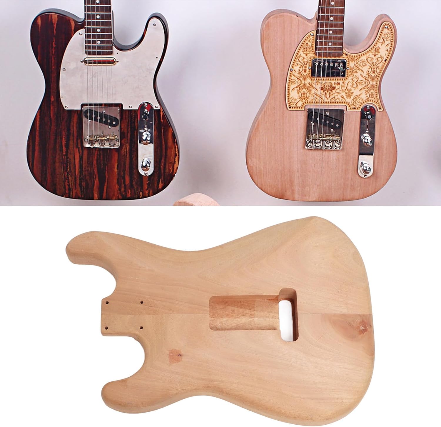 Unfinished Electric Guitar Body Blank - DIY Replacement Wooden Barrel for Electric Guitar Building, Custom Paint & Professional Upgrade (GSB09)