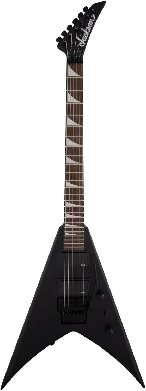 Jackson X Series King V KVXMG Poplar Body 6-String Electric Guitar (Satin Black) Bundle with Jackson King V Molded Case (2 Items)