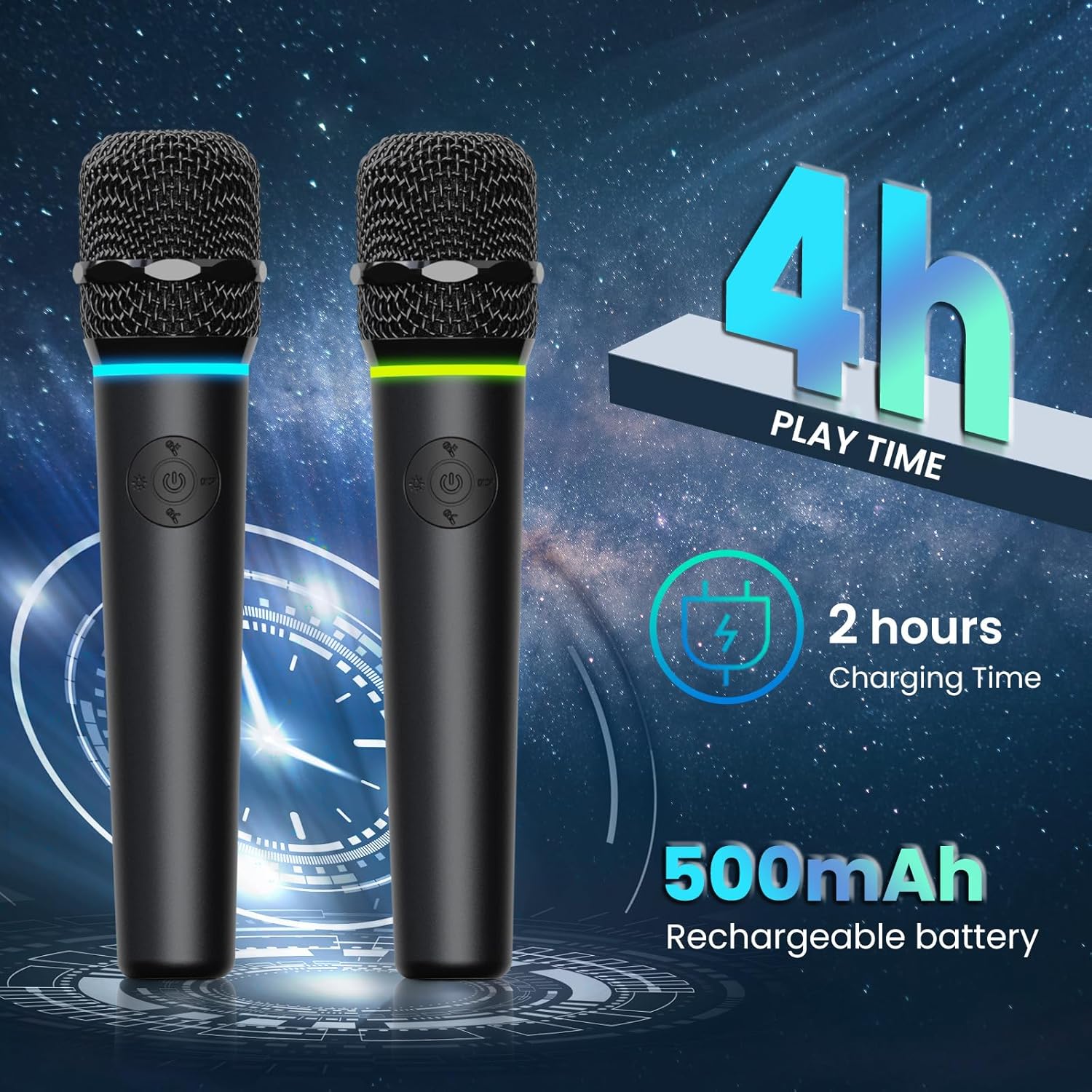 RHM L268 Karaoke Machine, Connect to TV via HDMI & Optical, Support 4 Mics & Bluetooth Connection, with Adjustable Treble and Bass, Powerful Sound & RGB Lights for Home Party