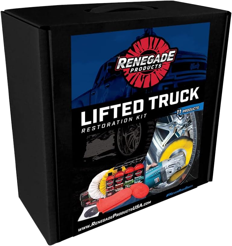 Renegade Products Lifted Truck & Forged Wheel Metal Polishing & Detailing Complete Kit Complete with Metal Polishing Products, Spray Wax, & Rubber Vinyl & Plastic Dressing