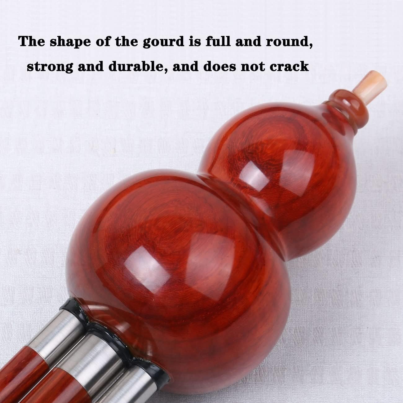 Woodwind Hulusi Piccolo Learn to Play The Cucurbit Flute Gourd Flute in C Flat B Ethnic Flute and Wind Instrument Stable Sound Quality (Color : Brown, Size : D-Key)